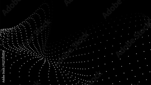 Abstract digital wave of particles. Futuristic point wave. Technology background vector. Vector illustration