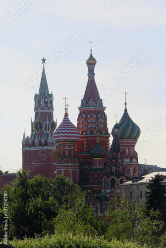 St. Basil's Cathedral in Moscow in the summer