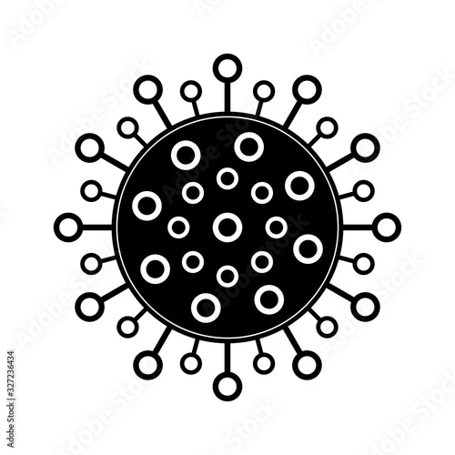 Coronavirus Bacteria Cell Icon, 2019-nCoV Novel Coronavirus Bacteria. No Infection and Stop Coronavirus Concepts. Dangerous Coronavirus Cell in China, Wuhan