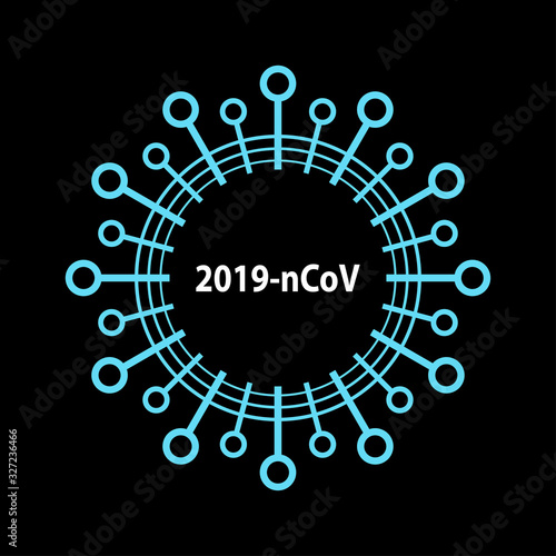 Coronavirus Bacteria Cell Icon, 2019-nCoV Novel Coronavirus Bacteria. No Infection and Stop Coronavirus Concepts. Dangerous Coronavirus Cell in China, Wuhan