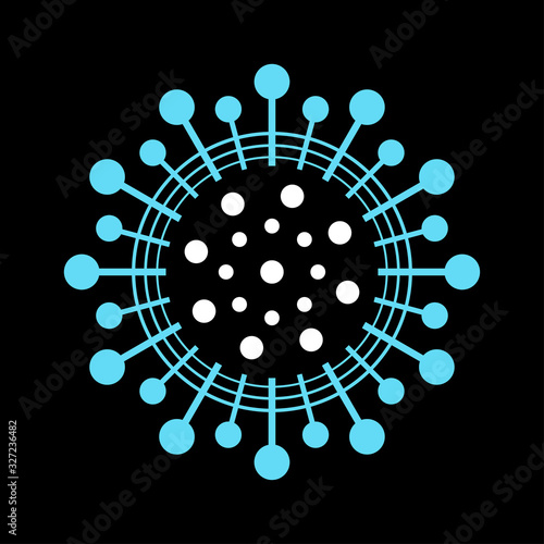 Coronavirus Bacteria Cell Icon, 2019-nCoV Novel Coronavirus Bacteria. No Infection and Stop Coronavirus Concepts. Dangerous Coronavirus Cell in China, Wuhan