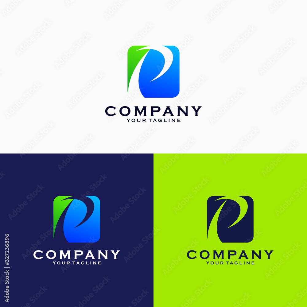 P initial logo template combined square logo design emblem vector illustration logo template P initial logo template combined square logo design emblem vector illustration logo template