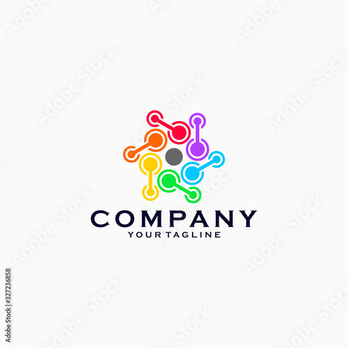Abstract Technology Colorful Logo Template
