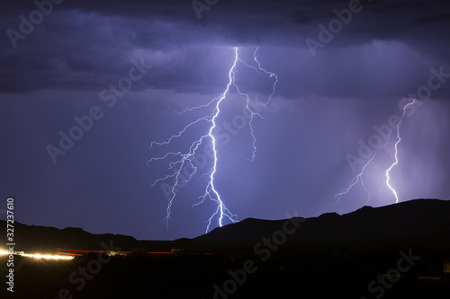 lightning bolt strike in a storm