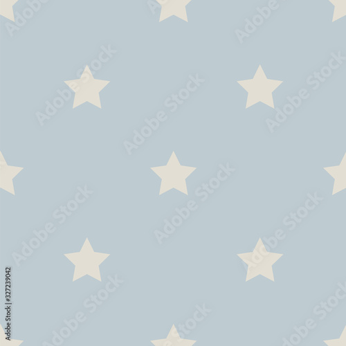 Vector seamless pattern with stars. Blue background