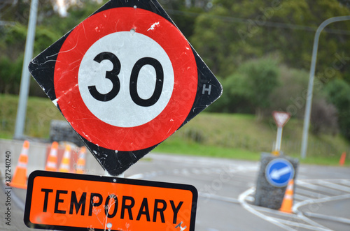 temporary 30kmh speed limit sign photo