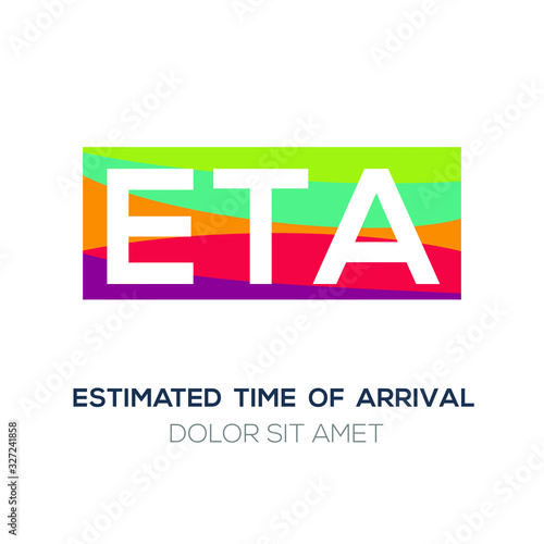 Creative colorful logo , ETA mean (estimated time of arrival) .