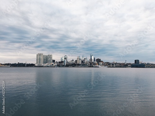 Philadelphia skyline on a cloudy day
