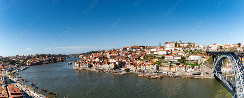 Panoramic View of River Duoro and Ponte Lois, Porto, Portugal