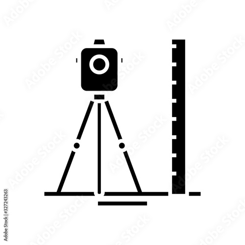 Geodesic works black icon, concept illustration, vector flat symbol, glyph sign.