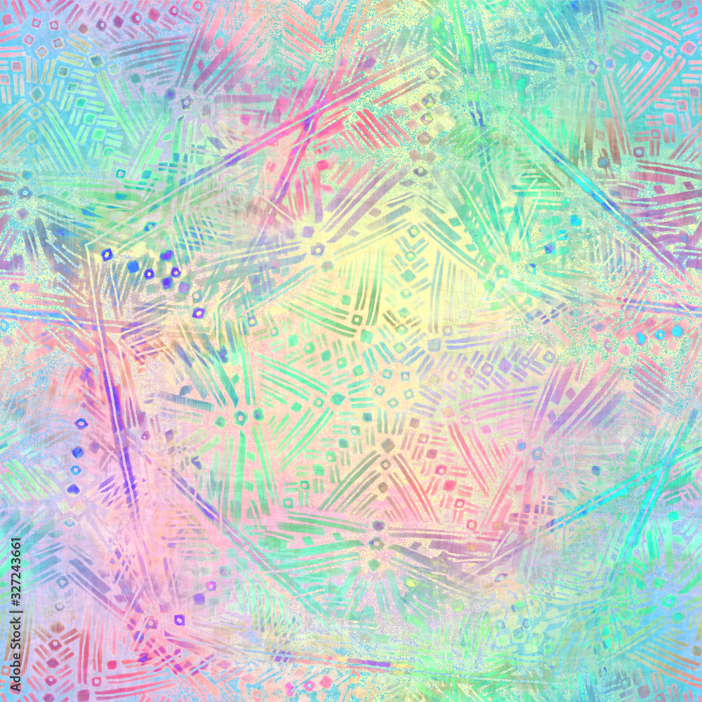 Holographic foil vivid trendy seamless tribal ethnic boho pattern. Opalescent psychedelic design in pastel rainbow colors. Cosmic futuristic iridescent graphic swatch. Holographic foil vivid trendy seamless tribal ethnic boho pattern. Opalescent psychedelic design in pastel rainbow colors. Cosmic futuristic iridescent graphic swatch.