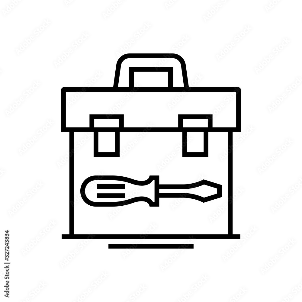 Repair case line icon, concept sign, outline vector illustration, linear symbol. Repair case line icon, concept sign, outline vector illustration, linear symbol.