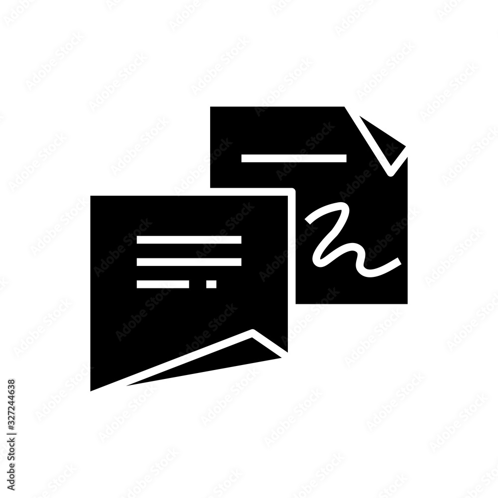 Documents black icon, concept illustration, vector flat symbol, glyph sign. Documents black icon, concept illustration, vector flat symbol, glyph sign.