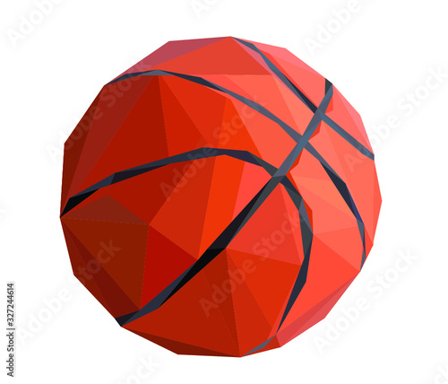 Fototapeta basketball low poly. vector illustration