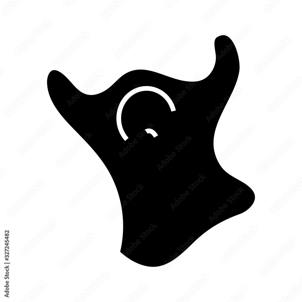 Ghost black icon, concept illustration, vector flat symbol, glyph sign.