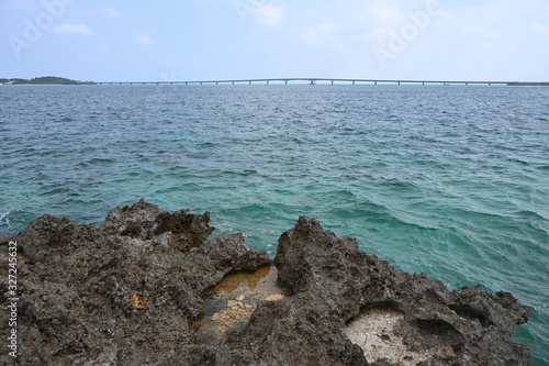 coastline miyako island in spring photo