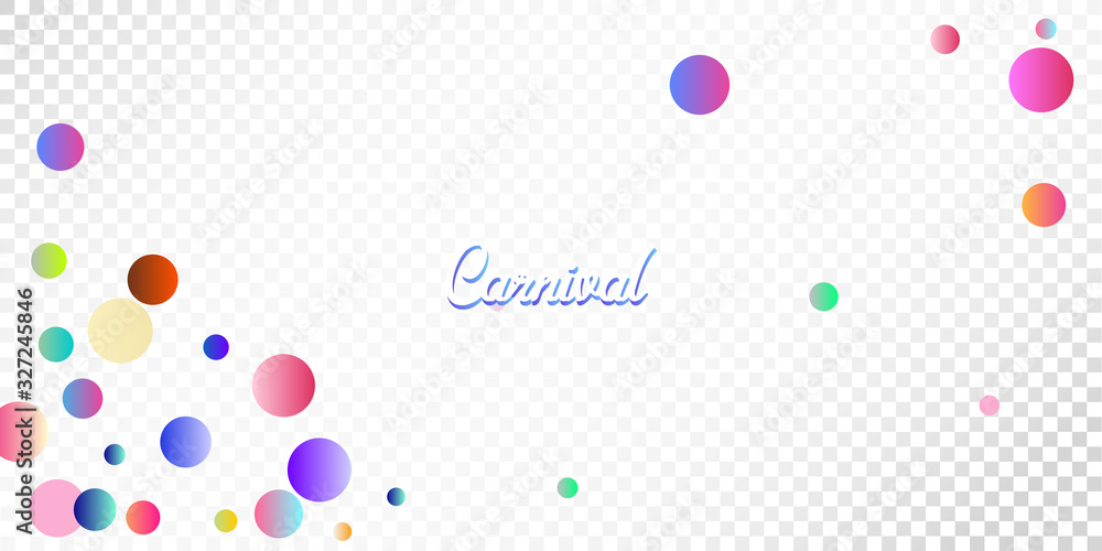 Carnival Confetti Explosion Vector Background. Colorful Circles, Bubbles, Sparkle Decoration. 