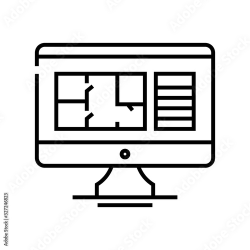 Planning flat line icon, concept sign, outline vector illustration, linear symbol.