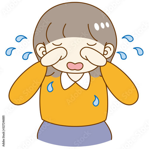 大泣きする女の子　涙　かわいい