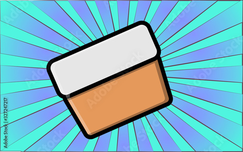 Beauty glamor cream in a make-up and beauty spot against a background of abstract blue rays. Vector illustration