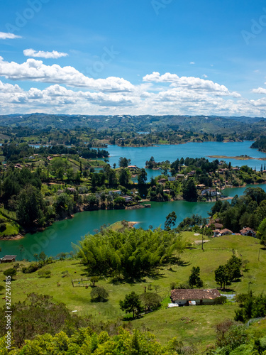 Small Hills Surround by the Water that look like Islands near to Guatape Peñol