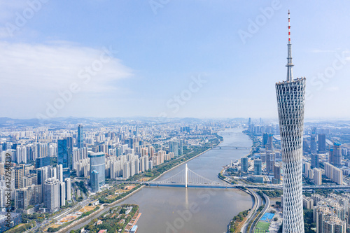 Canton Tower, Guangzhou China, Aerial Photography 