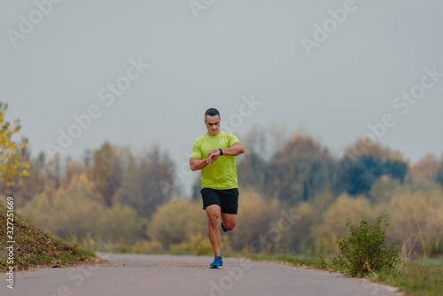 Fit middle aged runner