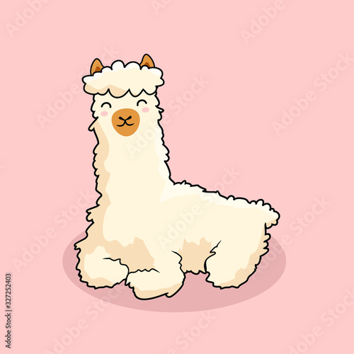 Sitting Llama Cartoon Alpaca Sit