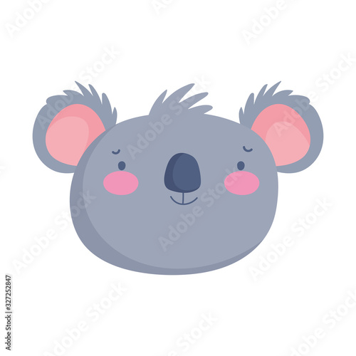 cute koala face animal cartoon character