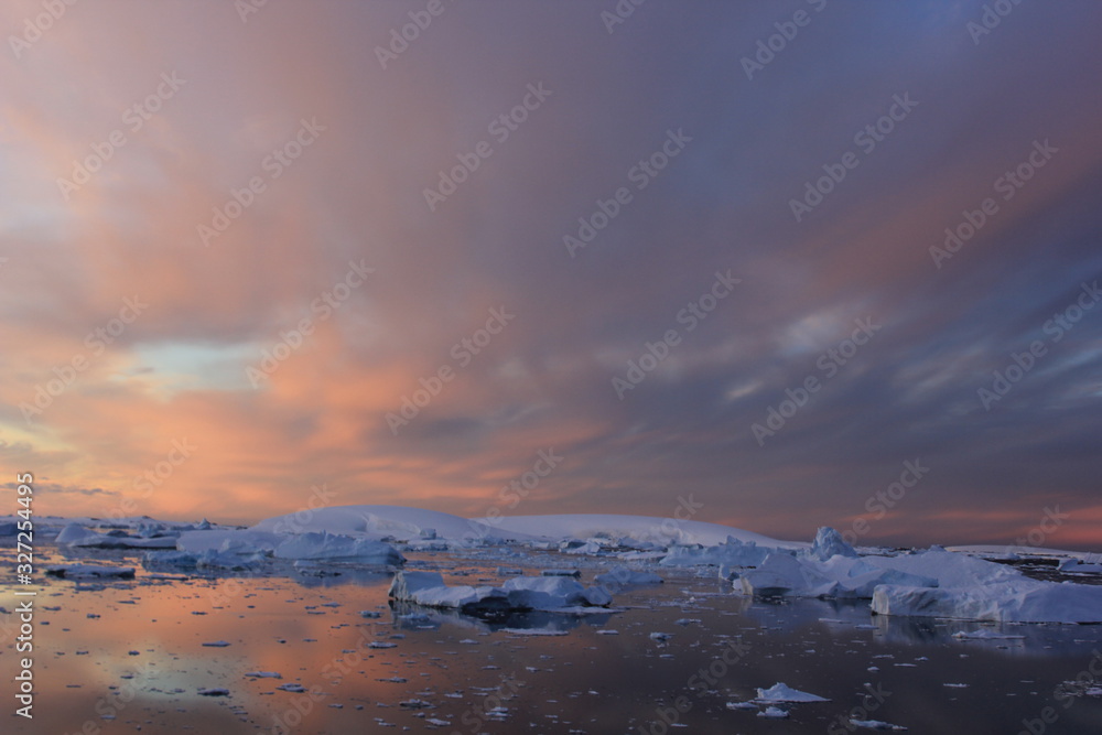 Sunset on Christmas in Antarctica