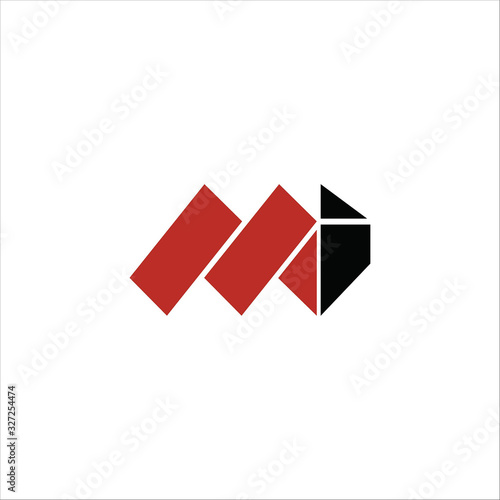 initial letter mi or im logo vector design