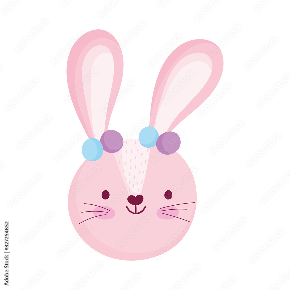 Obraz premium cute bunny face ears decoration animal cartoon