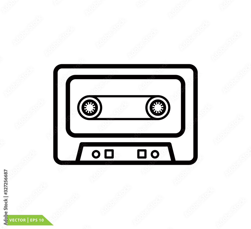 Cassette icon vector logo design template Cassette icon vector logo design template