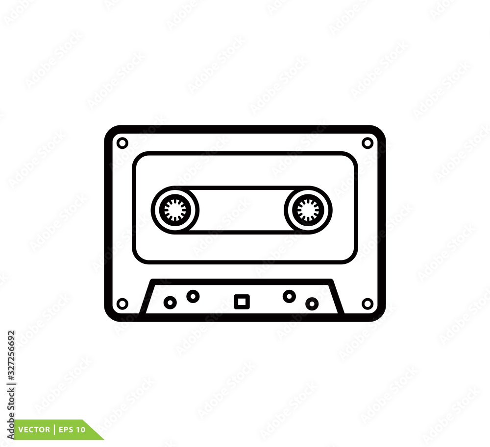 Cassette icon vector logo design template