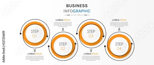 Business infographic element with 4 options, steps, number vector template design