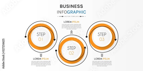 Business infographic element with 3 options, steps, number vector template design