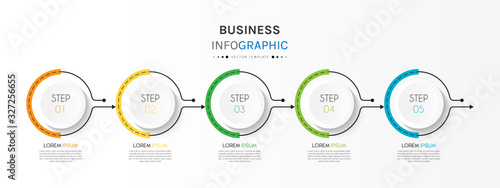 Business infographic element with 5 options, steps, number vector template design