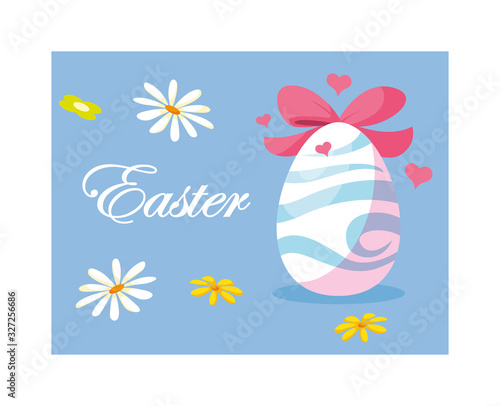 easter label with egg, greeting card