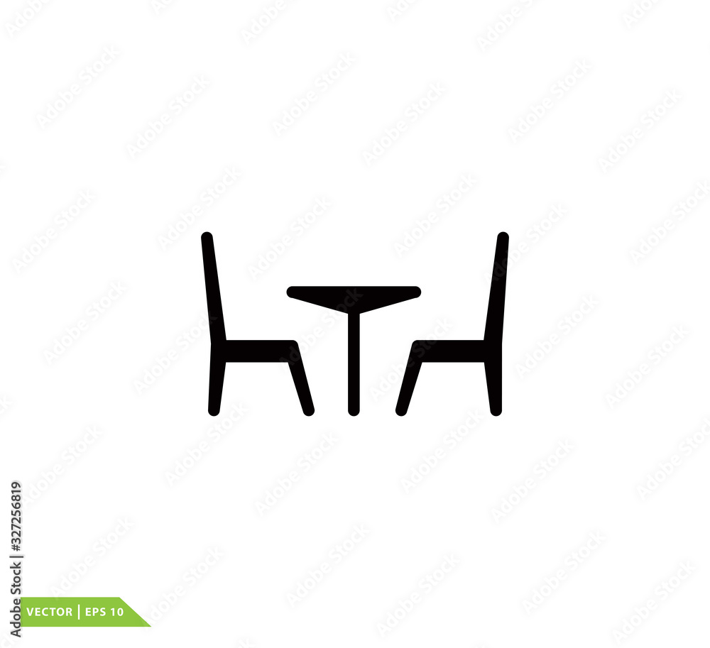Chair and table icon vector logo template Chair and table icon vector logo template