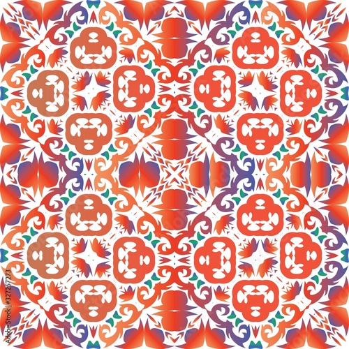 Ethnic ceramic tile in mexican talavera.
