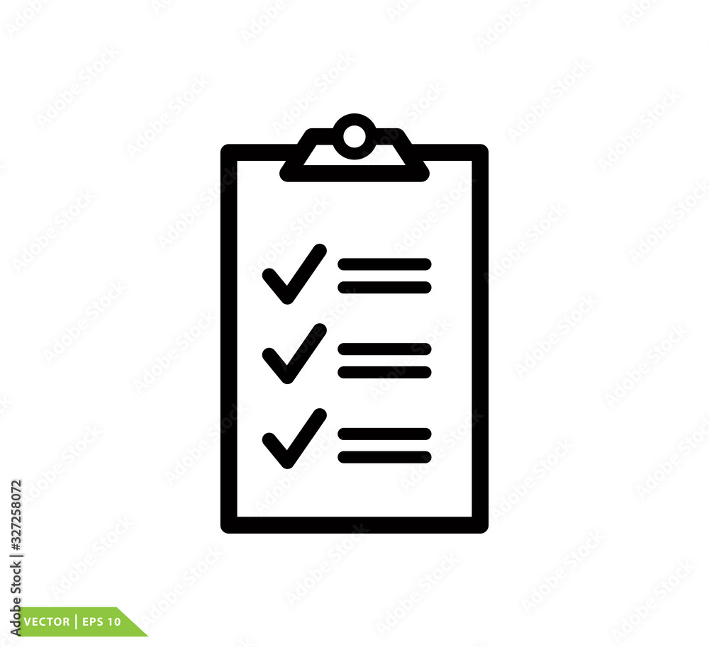 Clipboard and checklist icon vector logo design template Clipboard and checklist icon vector logo design template