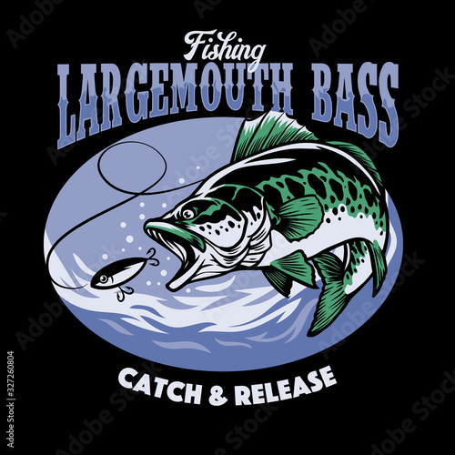 fishing largemouth bass t-shirt design