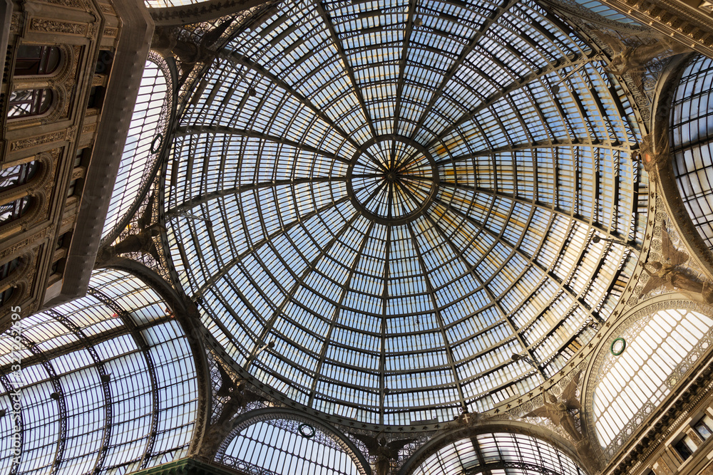 famous public shopping gallery Galleria Umberto I, was designed by Emanuele Rocco, Naples, Italy