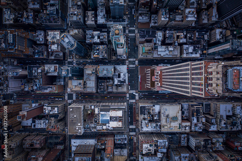 New york city block in daytime, aerial photography 