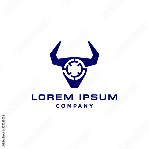 buffalo bull el toro head Icon Logo Design mascot tech technology illustration