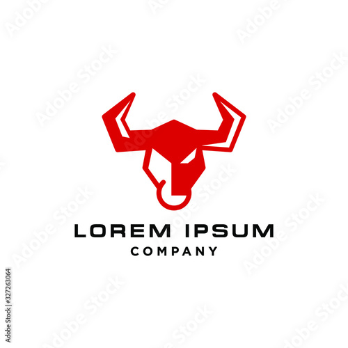 buffalo bull el toro head Icon Logo Design mascot tech technology illustration