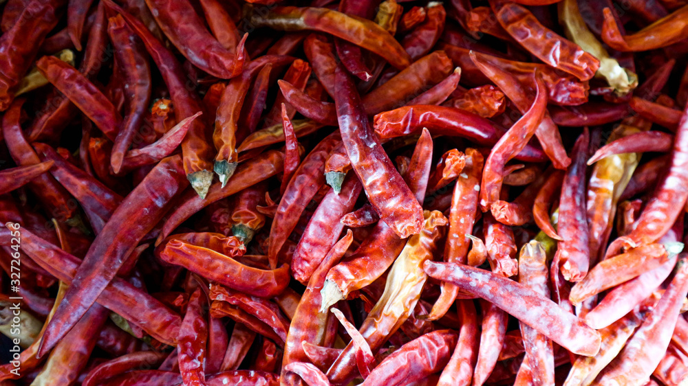Dried chilies that come with spicy in Thailand. Dried chilies that come with spicy in Thailand.
