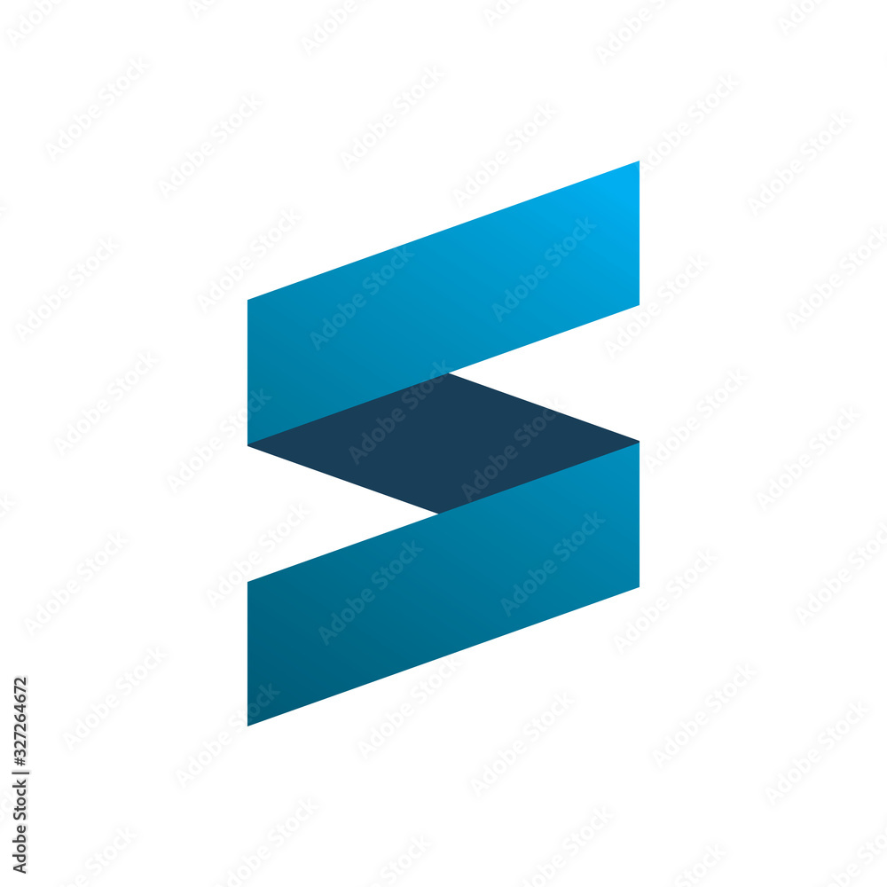 blue square letter s modern shape color logo design blue square letter s modern shape color logo design