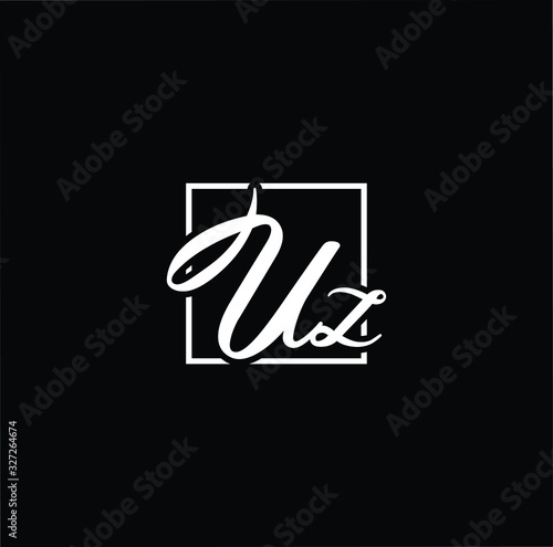 Initial based modern and minimal Logo. UZ ZU letter trendy fonts monogram icon symbol. Universal professional elegant luxury alphabet vector design