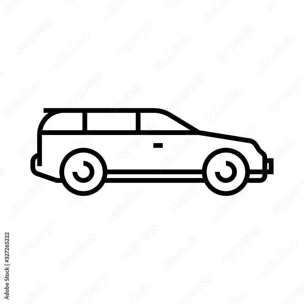 Light motor vehicle line icon, concept sign, outline vector illustration, linear symbol.